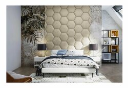 Čalouněný panel Hexagon 5 cm - béžová 02