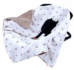 Oboustranná deka do kočárku minky 80x80 cm - medvědi