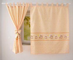 Dětské závěsy 120x160 cm méďa v kolečku - žlutá