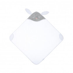 Canpol babies Měkká osuška s šedou kapucí a ušima 100x100cm KRÁLÍČEK