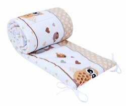 Ochranný mantinel do postýlky - sovička/ béžová