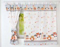 Dětské závěsy 120x160 cm sova - oranžová Dětské závěsy 120x160 cm sova - oranžová