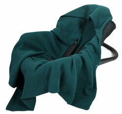 Mušelínová deka s kapucí do autosedačky 90x90 cm - tmavě zelená