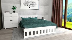 Postel z masivu Abby 180x200 cm bílá + rošt ZDARMA Postel z masivu Abby 180x200 cm bílá + rošt ZDARMA