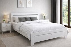 Postel z masivu Amor 180x200 cm bílá + rošt ZDARMA 
