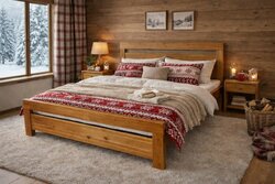 Postel z masivu borovice Amor 120x200 cm dub +rošt ZDARMA