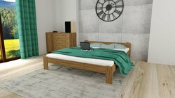 Postel z masivu Anetka 120 x 200 cm dub + rošt ZDARMA