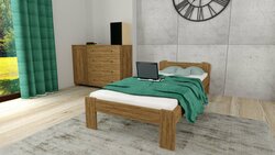 Postel z masivu Anetka 90 x 200 cm dub + rošt ZDARMA