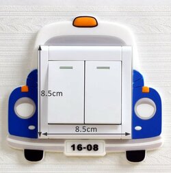 Svítící 3D silikonová dekorace vypínače / auto modré