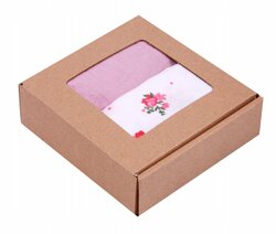 Mušelínové prostěradlo do kočárku / dárkové balení - růžový květ