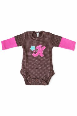 Kojenecké bavlněné body -hnědé 62