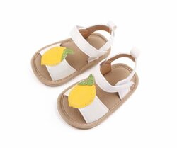 Sandálky 6-12 měsíců / D2611-2 / bílá s citrónkem