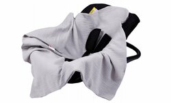 Mušelínová deka do autosedačky 80x80 cm - šedá