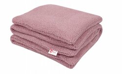 Set polštář a deka do kočárku z bouclé - růžová