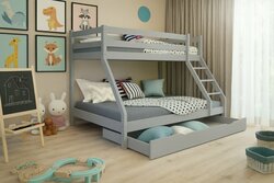 Postel Denis šedá + rošty ZDARMA + polštářek