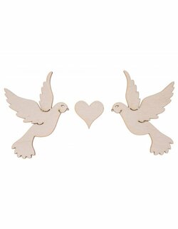 Dřevěná dekorace - Hrdličky