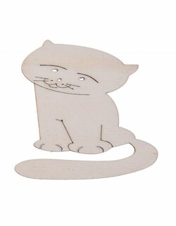 Dětská dřevěná dekorace - Koťátko