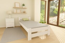 Postel z masivu Union 80x200 cm bílá + rošt ZDARMA