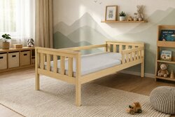 Postel FRED z masivu borovice 180x80 cm - PŘÍRODNÍ + rošt ZDARMA