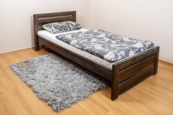 Postel Olivie 90/200 cm - masiv olše 4 cm - grafit + rošt ZDARMA