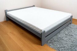 Zvýšená postel z masivu Halle šedá 120x200 cm + rošt ZDARMA