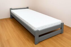 Zvýšená postel z masivu Halle šedá 80x200 cm + rošt ZDARMA