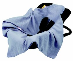 Mušelínová deka do autosedačky 80x80 cm -modrá