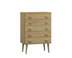 Komoda z masivu borovice Nord K1/5S 99/109/42 cm / přírodní
