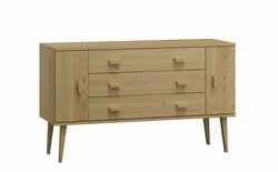 Komoda z masivu borovice Nord K3/3S 117/75/42 cm / přírodní Komoda z masivu borovice Nord K3/3S 117/75/42 cm / přírodní