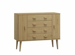 Komoda z masivu borovice Nord K3/4S 117/92/42 cm / přírodní
