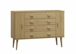 Komoda z masivu borovice Nord K3/4S 175/92/42 cm / přírodní