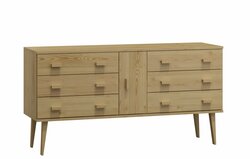 Komoda z masivu borovice Nord K4/3S 135/75/42 cm / přírodní Komoda z masivu borovice Nord K4/3S 135/75/42 cm / přírodní