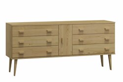 Komoda z masivu borovice Nord K4/3S 155/75/42 cm / přírodní Komoda z masivu borovice Nord K4/3S 155/75/42 cm / přírodní