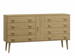 Komoda z masivu borovice Nord K4/4S 135/92/42 cm / přírodní Komoda z masivu borovice Nord K4/4S 135/92/42 cm / přírodní