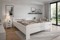 Postel z masivu borovice Bohdana 180x200 cm bílá + rošt ZDARMA Postel z masivu borovice Bohdana 180x200 cm bílá + rošt ZDARMA