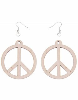 Dřevěné náušnice - Hippie
