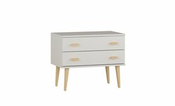 Komoda z masivu borovice Nord K1/2S 99/58,5/42 cm / bílá