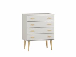 Komoda z masivu borovice Nord K1/4S 99/92/42 cm / bílá