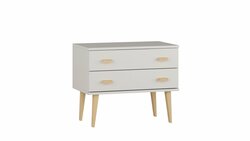 Komoda z masivu borovice Nord K1/2S 79/58,5/42 cm / bílá