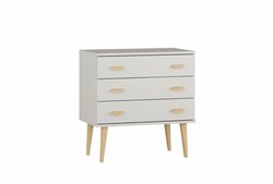 Komoda z masivu borovice Nord K1/3S 59/75/42 cm / bílá