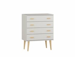 Komoda z masivu borovice Nord K1/4S 79/92/42 cm / bílá