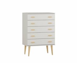 Komoda z masivu borovice Nord K1/5S 79/109/42 cm / bílá