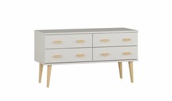 Komoda z masivu borovice Nord K2/2S 117/58,5/42 cm / bílá Komoda z masivu borovice Nord K2/2S 117/58,5/42 cm / bílá
