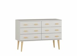 Komoda z masivu borovice Nord K2/3S 117/75/42 cm / bílá