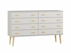 Komoda z masivu borovice Nord K2/4S 135/92/42 cm / bílá