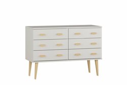 Komoda z masivu borovice Nord K2/3S 135/75/42 cm / bílá