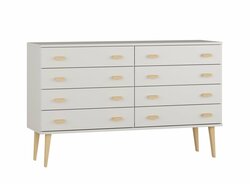 Komoda z masivu borovice Nord K2/4S 155/92/42 cm / bílá