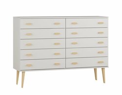 Komoda z masivu borovice Nord K2/5S 155/109/42 cm / bílá Komoda z masivu borovice Nord K2/5S 155/109/42 cm / bílá