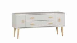 Komoda z masivu borovice Nord K3/2S 117/58,5/42 cm / bílá