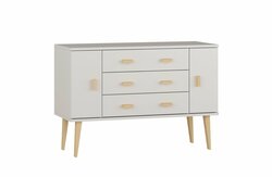 Komoda z masivu borovice Nord K3/3S 135/75/42 cm / bílá Komoda z masivu borovice Nord K3/3S 135/75/42 cm / bílá